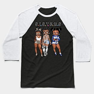 Sisters Three Betty Boop Vintage Cartoon Art Baseball T-Shirt